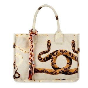 VINCE CAMUTO ORLA TOTE SNAKE PRINT IN EUC